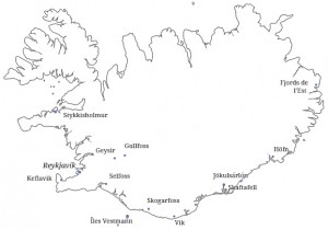 carte islande - chemins de voyage