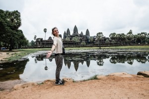 Amélie devant Angkor Wat